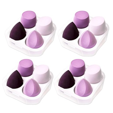 小麥購物 雞蛋盒美妝蛋 Y714 4顆/盒 美妝工具  4盒  紫色系