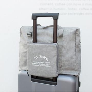 E.City_旅行防潑水手提折疊拉桿袋