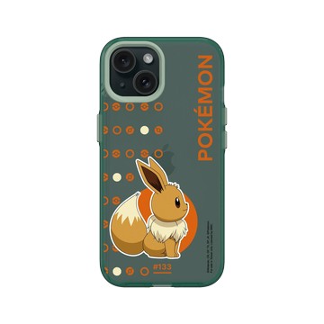 iPhone 15 Clear 憂墨綠 - 寶可夢 Pokemon - 印花系列-伊布