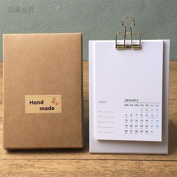 優惠精選💫2026年臺歷小檯曆diy日曆日程簡約桌面小清新金屬夾月曆定製5b7c