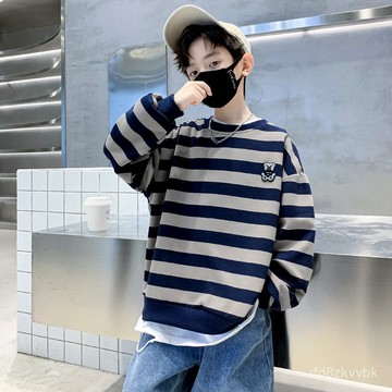 【台灣出貨】男童衛衣 男童條紋衛衣 兒童條紋衛衣 兒童衛衣 兒童上衣 大童上衣男孩衛衣秋季秋裝男童衣服兒童新款童裝春秋款