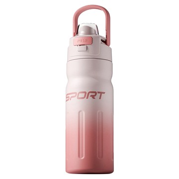 CHICUTOM 奇古堂 漸層簡約彈蓋陶瓷塗層保溫杯  1個  550ml  粉白色