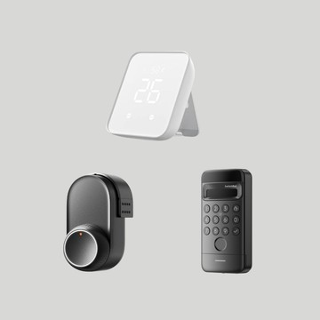 【遠端開鎖組】SwitchBot | Hub 2主控器＋Lock Ultra 旋鈕機器人旗艦版+適配架＋Keypad Vision 臉部辨識智慧門鎖鍵盤