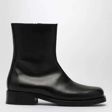 Black leather ankle boot