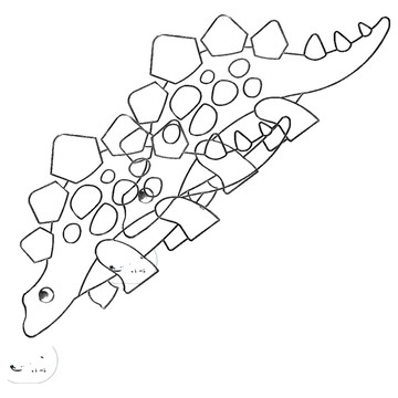 AMOS 阿摩司 壓克力模型版 小  劍龍 透明色  2個