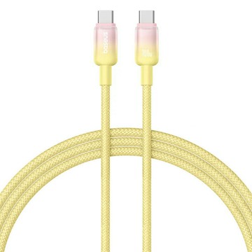 【Baseus 倍思】漸變系列 C to C 100W 充電傳輸線 1M 星燦黃【三井3C】
