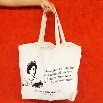 英女皇紀念帆布袋-伊莉莎白二世 懷念 一代名人 香港 英國