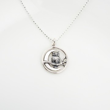 【Angel & Me】月光下 貓頭鷹 Owl 梟 s925 純銀項鍊 生日 情人節