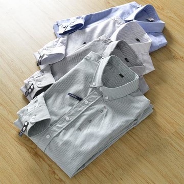 日單！舒適純棉！外貿男裝工廠尾貨秋季新款時尚休閑條紋長袖襯衫