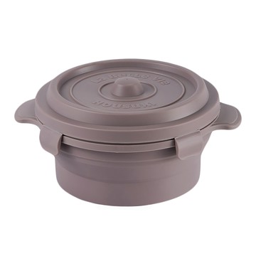 HOUSUXI 舒希 鑄鐵鍋矽膠折折盒  1個  茶棕色 900ml