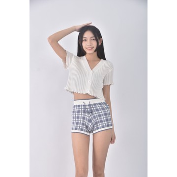(S) 格紋藍色短褲二手衣