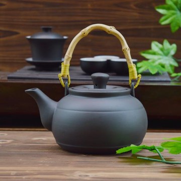 提梁煮茶壺溫酒壺日式陶瓷酒精蠟燭煮茶爐功夫茶具飯店茶壺燒水壺