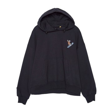 5th STREET｜女裝｜動物滑雪印花長袖帽T｜黑色