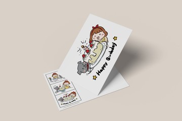 插畫明信片 生日快樂