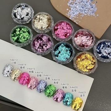 🌸台灣出貨🌸水果硬糖色亮片爆閃韓式網紅亮片組合裝ins風超顯白美甲飾品混裝