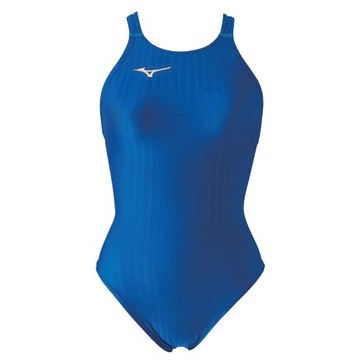 MIZUNO STREAM ACE 女童連身泳衣 練習型中叉泳裝 N2MA042327 藍【iSport商城】