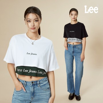 Lee 水柔棉兩件式短版短T 女 黑色 白色 LB502115