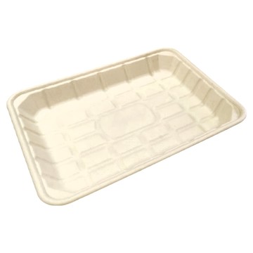 點秋香 植纖食器長方盤 10吋 x 5個 白色  1組