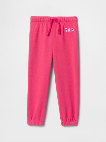 女幼童裝 Logo刺繡刷毛束口抽繩棉褲-粉紅色