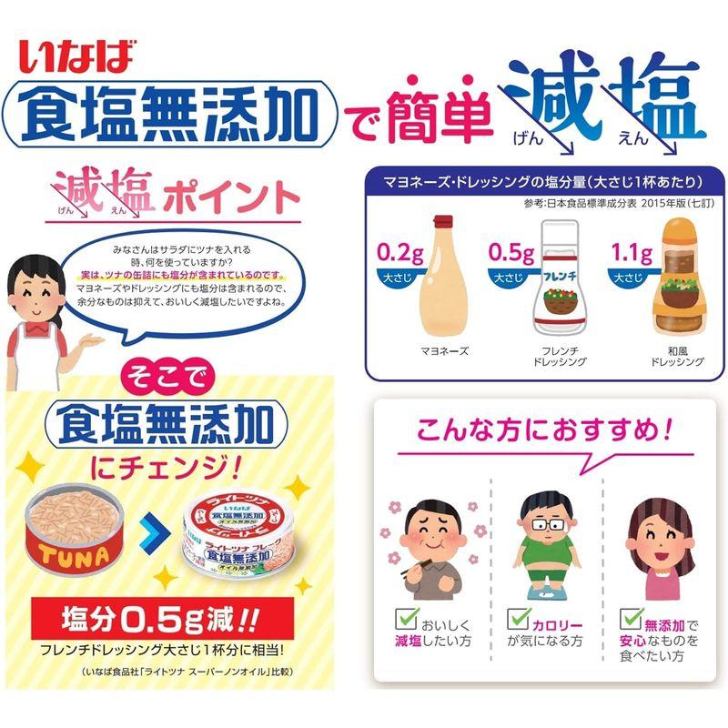 いなば食品 いなば 国産ライトツナ食塩無添加 70g×24缶