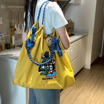 ball chain高圓圓同款上身日系卡通鱷魚刺繡環保袋購物袋刺繡尼龍 LPS/105 免運 快速出貨