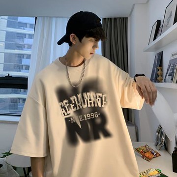 260g重磅短袖T恤男款夏季美式復古潮牌寬松大碼oversize高街體恤