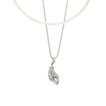 [採用施華洛世奇珍珠] 和平之羽項鍊 / Feather of Peace Necklace