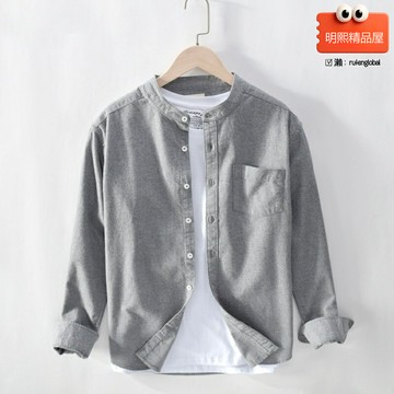 【立領百搭】男士襯衫 休閒襯衫 商務襯衫 棉質襯衫 純棉透氣 免燙抗皺 一件代發 多色可選