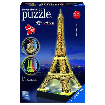 Ravensburger 維寶 3D拼圖 發光版 艾菲爾鐵塔 216片  1組