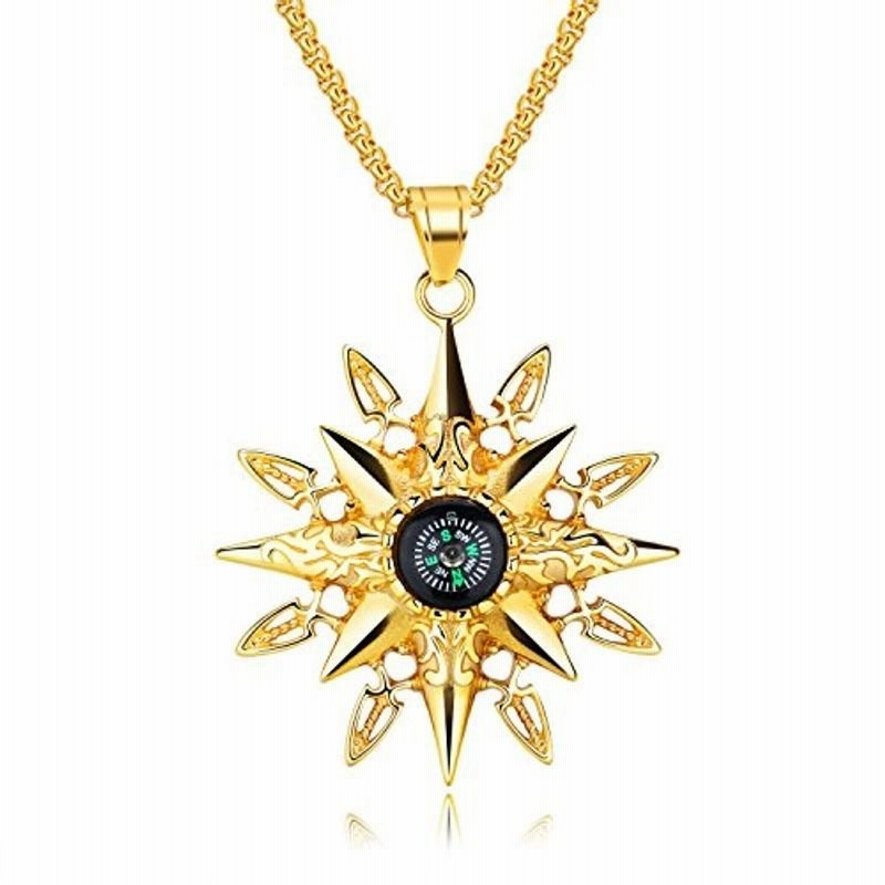 Aiks ジュエリー ブランド 人気 ネックレス メンズ ゴールド ペンダント おしゃれ ステンレス 羅針盤 コンパス 太陽 ゴールド 通販 Lineポイント最大0 5 Get Lineショッピング