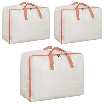 E.dot 特大PVC透明衣物棉被收納袋 藕粉色  60 x 50 x 25cm  3個