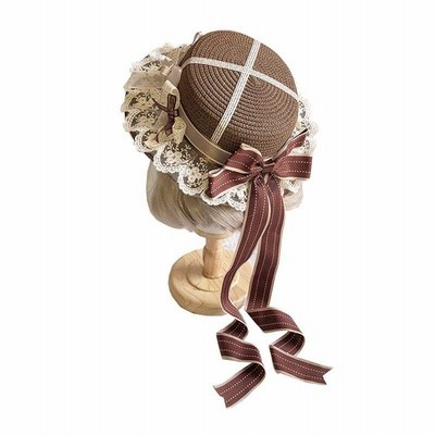 リボン 付 ストロー ハット 麦わら 帽子 ゴスロリ 風 モチーフ 髪飾り 大人 子供 サイズ調整可 通販 Lineポイント最大get Lineショッピング