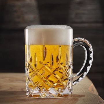 德國工藝飲料杯水晶啤酒杯歐式刻花大容量扎啤杯家用玻璃杯子茶杯