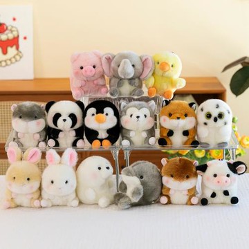 可愛球形動物毛絨玩具公仔掛件鑰匙扣掛件幼兒園玩具禮品工廠跨境