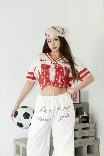 [ Ananas自訂款] 品牌LOGO美式短版球衣