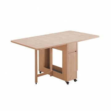 E-home Fika悠享系1抽1門折合蝴蝶長方餐桌-幅140cm-原木色原木色
