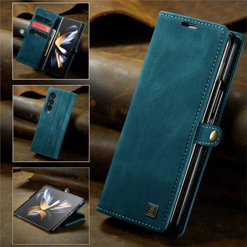 適用新款Galaxy z fold4手機殼折疊屏翻蓋皮套三星W23保護殼磁吸卡扣插卡錢夾F9360韓版潮殼支架Fold4保護套