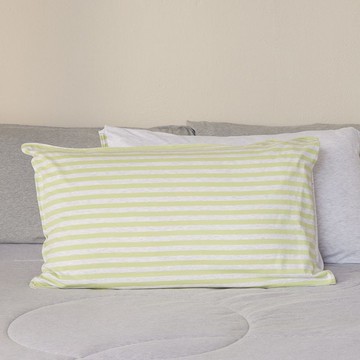 減法美學| 條紋雙色信封式枕套1入-新芽綠