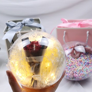 透明球蘋果盒抖音網紅同款圣誕節平安果禮盒高檔浪漫伴手禮糖果盒1入