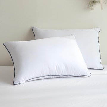 I'm Living 飯店專用 拉鍊式枕芯 灰邊+白色  40 x 60cm  2個