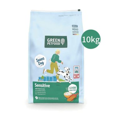Green Petfood 德國綠自然 昆蟲蛋白+大米 無麩質低敏成犬飼料 10kg (敏感配方 狗飼料 狗乾糧 環保 綠色食品 減碳)