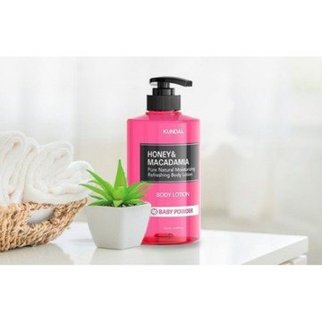 [福利商品]22-13_KUNDAL 昆黛爾 蜂蜜澳洲堅果保濕潤膚乳, Baby Powder, 500ml, 2入