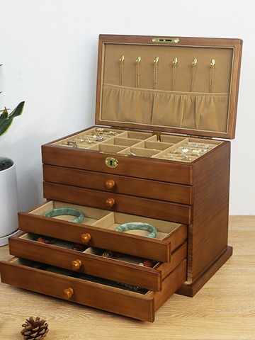 免運 實木首飾盒飾品收納盒 實木首飾盒帶鎖木質復古公主歐式韓國首飾收納盒飾品盒結婚禮物