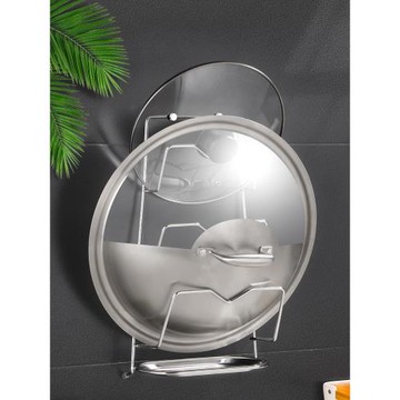 鍋蓋架壁掛式304不銹鋼廚房置物架多功能鍋蓋收納架子多層砧板架