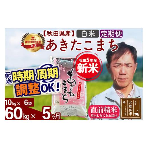 ふるさと納税 秋田県 北秋田市 《定期便5ヶ月》＜新米＞秋田県産 あきたこまち 60kg(10kg袋) 令和5年産 お届け時期選べる 隔月お届けOK お米 みそらフ…