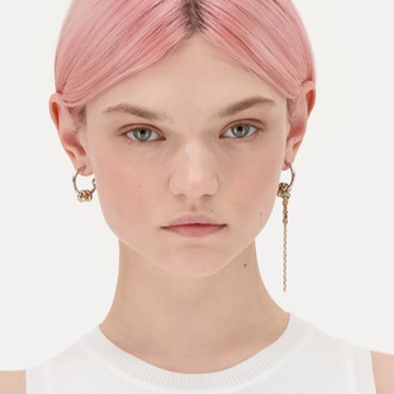 Justine Clenquet Moore鏈條扭結不對稱小C圈耳環