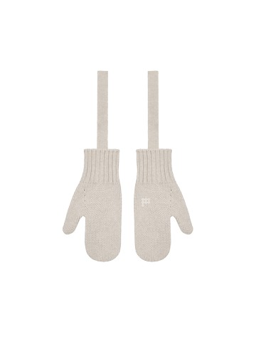 PANGAIA - Recycled Cashmere Chunky Mittens - oatmeal - S S