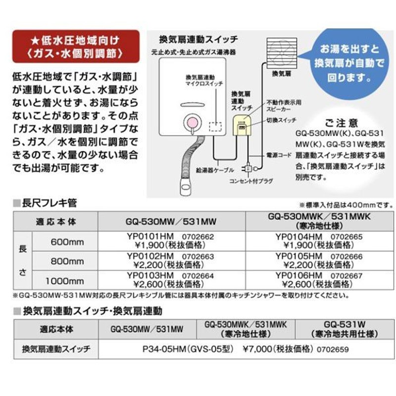 ノーリツ 換気扇連動スイッチ・換気 P34-05HM (GVS-05型) 0702659 GQ-530MW/531MW  GQ-530MWK/531MWK(寒冷地仕様) 531W(寒冷地共用仕様) NORITZ LINEショッピング