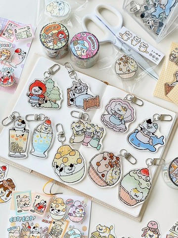 3小喵咪童話刨冰壓克力大吊飾/鑰匙圈/共10款