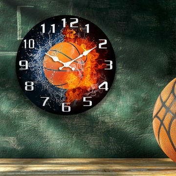 造型壁掛時鐘【火焰籃球】 壁掛時鐘 超靜音掛鐘 時鐘 北歐風時鐘 超靜音時鐘 北歐風掛鐘 簡約時鐘 鐘